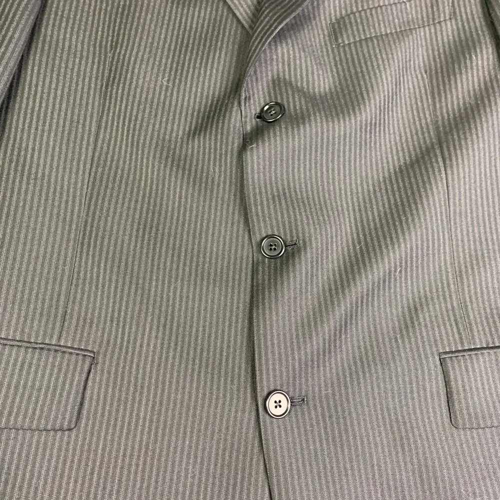 Daniel Cremieux Loro Piana Suit Jacket 42L Black Striped Mens